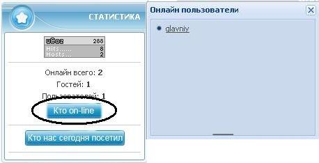 Статистика кто онлайн на сайт (Всё для uCoz)